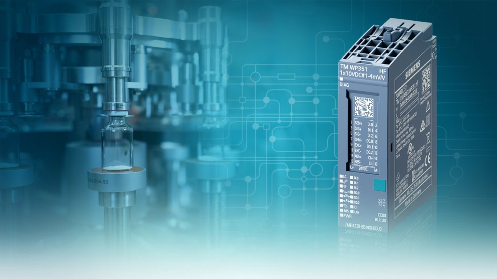 Siwarex WP351 ist die neueste Entwicklung für intelligente Wägeautomatisierung von Siemens. Mit 20 Millimetern Breite und 65 Millimetern Höhe zählt das Modul zu den kleinsten, verfügbaren Wägeelektroniken am Markt.