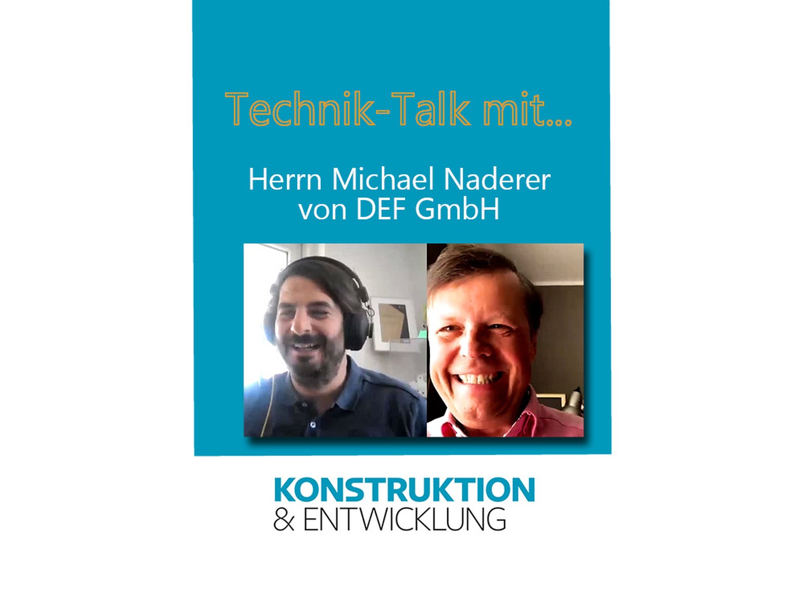 Unser Chefredakteur Erik schäfer im Technik-Talk mit Michael Naderer, CEO von DEF. Gesprächstehme war unter anderem die Innovation vfür elektrische Maschinen des Unternehmens.