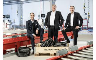 Christian-Hans Bültemeier, Thomas Armerding und Florian Wiedemeyer (v.l.n.r.) bilden den neuen Vorstand der Hansa-Flex AG.