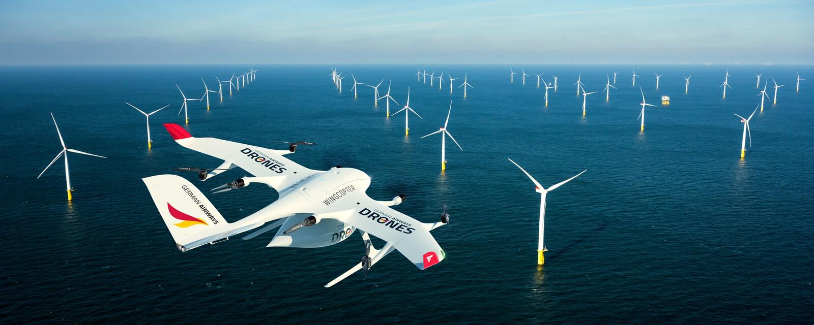 German Airways und Wingcopter vereinbaren Kooperation und treiben mit Offshore-Lieferungen den Einsatz von Drohnen voran