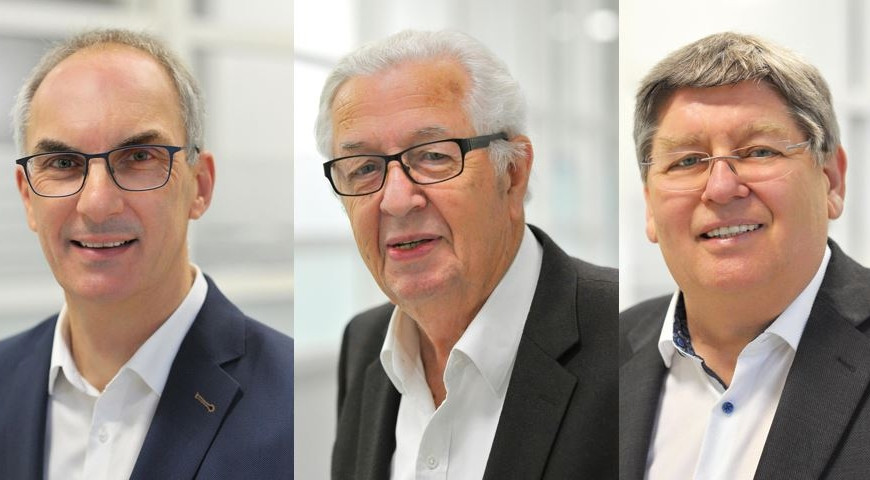 Geschäftsführender Gesellschafter der Witte Barskamp GmbH & Co. KG ist nun Jens Düffert (l). Die bisherigen Mitgeschäftsführer Horst (Mitte) und Andreas Witte (r.) wechseln in neue dem Unternehmen verbundene Verantwortlichkeiten. 